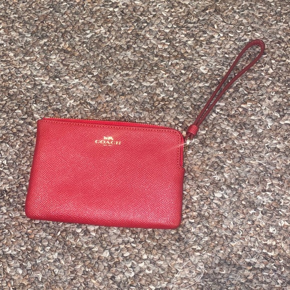 Coach Handbags - Red and gold Coach Wristlet